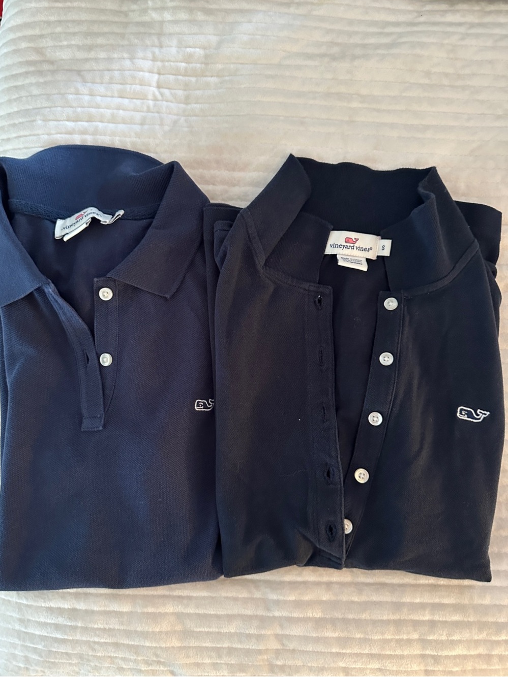 Vineyard Vines Women's Polo Pair - Navy and Dark Navy
